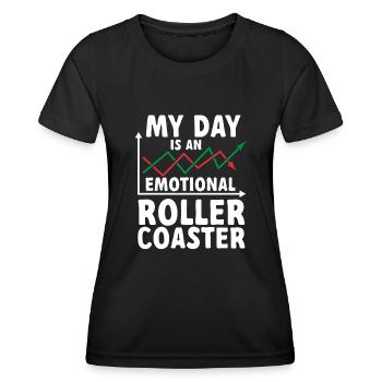 Trading Crypto Stock Market Investor Day Trader - T-shirt sport Femme - noir - Devant - AI Model Female 172 light (172cm)