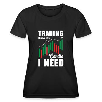 Trading Crypto Stock Market Investor Day Trader - T-shirt sport Femme - noir - Devant - AI Model Female 172 light (172cm)