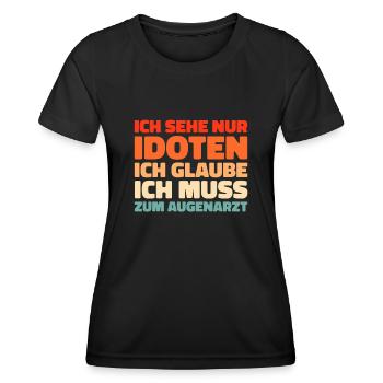 Schwarzer Humor - Frauen Funktions-T-Shirt - Schwarz - Vorne - AI Model Female 172 light (172cm)