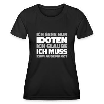 Schwarzer Humor - Frauen Funktions-T-Shirt - Schwarz - Vorne - AI Model Female 172 light (172cm)