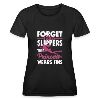 Forget Glass Slippers This Princess Wears Fins Gir - Frauen Funktions-T-Shirt - Schwarz - Vorne - AI Model Female 172 light (172cm)