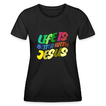 Christianity Cross Jesus Christ - Women's Functional T-Shirt - black - Front - AI Model Female 172 light (172cm)