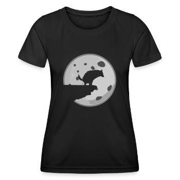 White Shepherd Dogs Shitting Dog Moon - Women's Functional T-Shirt - black - Front - AI Model Female 172 light (172cm)