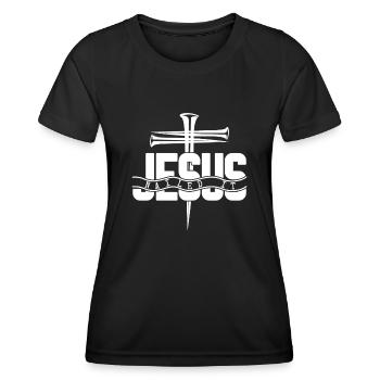 Bible Jesus Christ Christianity Cross - Women's Functional T-Shirt - black - Front - AI Model Female 172 light (172cm)