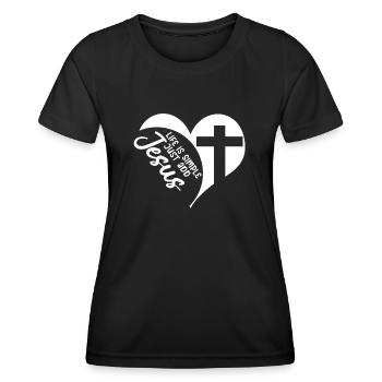 Jesus Christ Christianity Bible Heart - Frauen Funktions-T-Shirt - Schwarz - Vorne - AI Model Female 172 light (172cm)