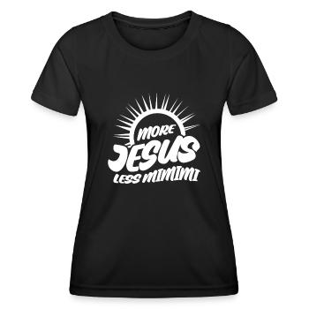 Bible croisée Jésus-Christ christianisme - T-shirt sport Femme - noir - Devant - AI Model Female 172 light (172cm)