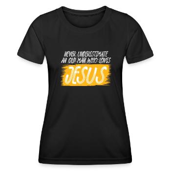 Jesus Christ Christianity Bible Cross - Women's Functional T-Shirt - black - Front - AI Model Female 172 light (172cm)
