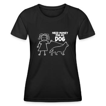 Dogs Dog German Shepherd White Shepherd - Women's Functional T-Shirt - black - Front - AI Model Female 172 light (172cm)