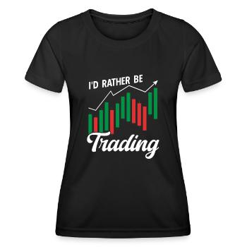 Trading Crypto Stock Market Investor Day Trader - T-shirt sport Femme - noir - Devant - AI Model Female 172 light (172cm)