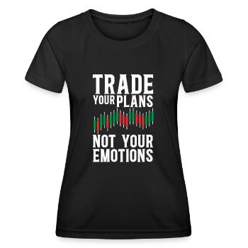 Trading Crypto Stock Market Investor Day Trader - Women's Functional T-Shirt - black - Front - AI Model Female 172 light (172cm)