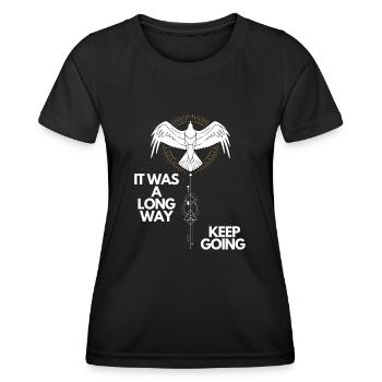 Keep going Nordisches Motivations Design - Frauen Funktions-T-Shirt - Schwarz - Vorne - AI Model Female 172 light (172cm)