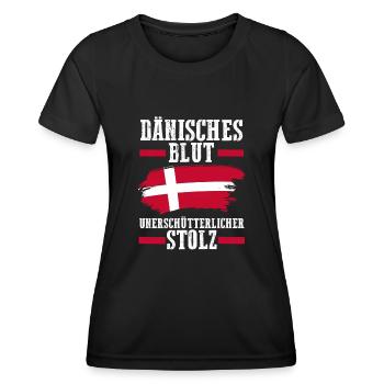 Danois Danemark - T-shirt sport Femme - noir - Devant - AI Model Female 172 light (172cm)