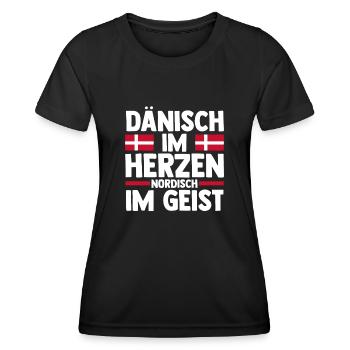 Danois Danemark - T-shirt sport Femme - noir - Devant - AI Model Female 172 light (172cm)