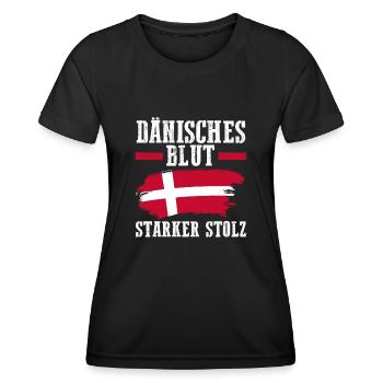 Danois Danemark - T-shirt sport Femme - noir - Devant - AI Model Female 172 light (172cm)