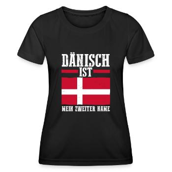 Danois Danemark - T-shirt sport Femme - noir - Devant - AI Model Female 172 light (172cm)