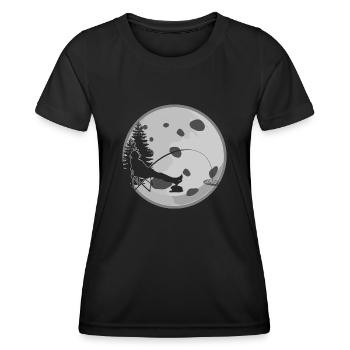 Canne à pêche Pike Fisherman Moorer Fish - T-shirt sport Femme - noir - Devant - AI Model Female 172 light (172cm)