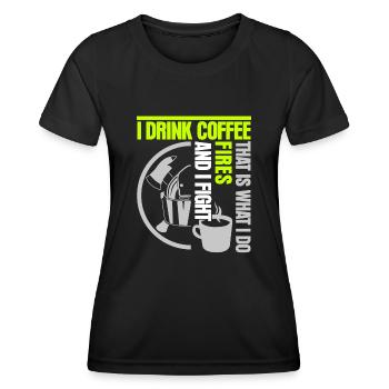 Fireman Youth Fire Brigade Firefighter - Frauen Funktions-T-Shirt - Schwarz - Vorne - AI Model Female 172 light (172cm)