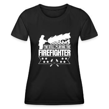 Firefighter Fire Truck Fire Brigade - Frauen Funktions-T-Shirt - Schwarz - Vorne - AI Model Female 172 light (172cm)