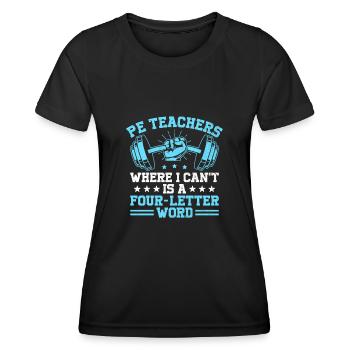 Professeur d’éducation physique Professeurs d’éducation physique École Spor - T-shirt sport Femme - noir - Devant - AI Model Female 172 light (172cm)