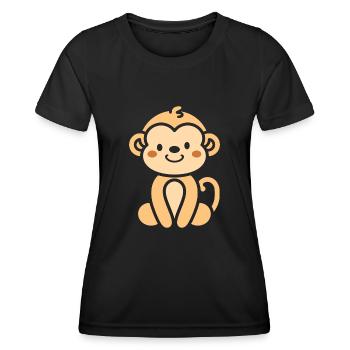 Affe - Frauen Funktions-T-Shirt - Schwarz - Vorne - AI Model Female 172 light (172cm)