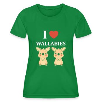 Wallaby - T-shirt sport Femme - vert - Devant - AI Model Female 172 dark (172cm)