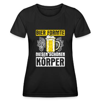 Bier Formte Diesen Schönen Körper Hopfen Saufen Tr - Frauen Funktions-T-Shirt - Schwarz - Vorne - AI Model Female 172 light (172cm)