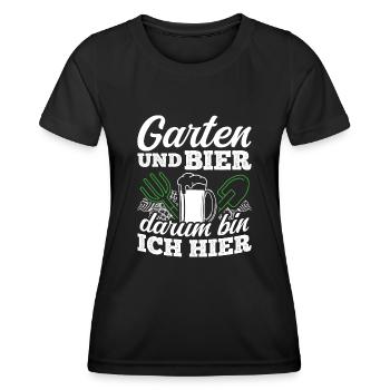Garten Und Bier Darum Bin Ich Hier Sauftour Bier G - Frauen Funktions-T-Shirt - Schwarz - Vorne - AI Model Female 172 light (172cm)