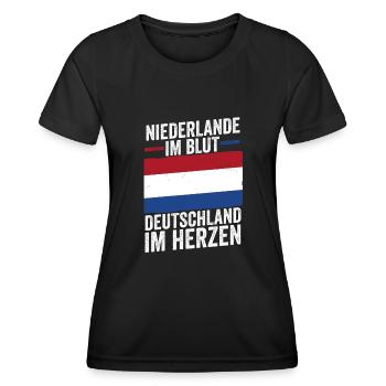 Néerlandais Allemand Pays-Bas Pays-Bas - T-shirt sport Femme - noir - Devant - AI Model Female 172 light (172cm)