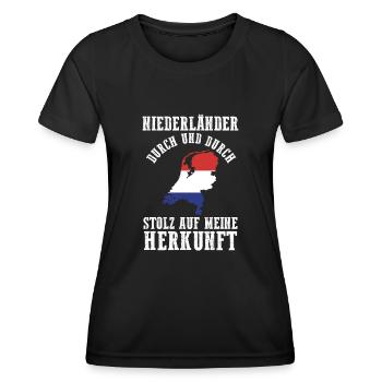 Niederländer Niederlande Holland - Frauen Funktions-T-Shirt - Schwarz - Vorne - AI Model Female 172 light (172cm)