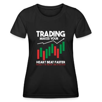 Trading Crypto Stock Market Investor Day Trader - Women's Functional T-Shirt - black - Front - AI Model Female 172 light (172cm)