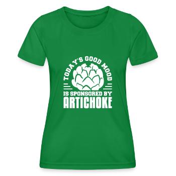 Today's Good Mood Is Sponsored By Artichoke - Frauen Funktions-T-Shirt - Kelly Green - Vorne - AI Model Female 172 dark (172cm)