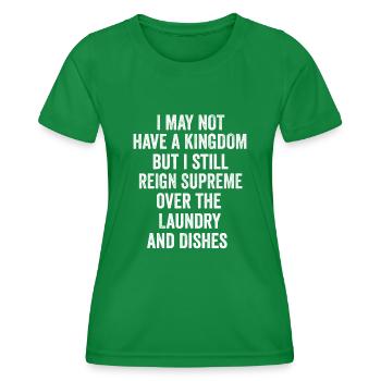 Herrschaft über Wäsche und Geschirr Hausfrau - Frauen Funktions-T-Shirt - Kelly Green - Vorne - AI Model Female 172 dark (172cm)