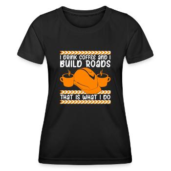 Roadmaker Road Keeper Roadbuilder - Women's Functional T-Shirt - black - Front - AI Model Female 172 light (172cm)