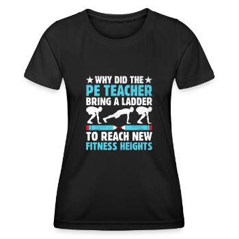 Professeur d’éducation physique Professeurs d’éducation physique École Spor - T-shirt sport Femme - noir - Devant - AI Model Female 172 light (172cm)