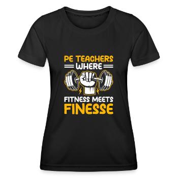 Professeur d’éducation physique Professeurs d’éducation physique École Spor - T-shirt sport Femme - noir - Devant - AI Model Female 172 light (172cm)