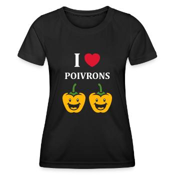 Humour poivron - T-shirt sport Femme - noir - Devant - AI Model Female 172 light (172cm)