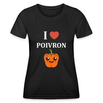 amour poivron - T-shirt sport Femme - noir - Devant - AI Model Female 172 light (172cm)