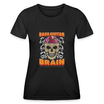 Bassiste, Guitare basse, Basser Skull - T-shirt sport Femme - noir - Devant - AI Model Female 172 light (172cm)