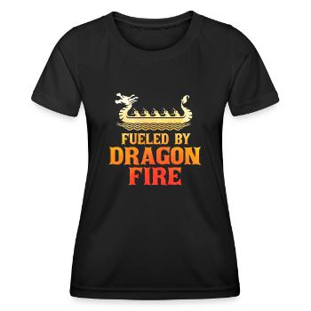 Fueled By Dragon Fire Dragon Boat - Women's Functional T-Shirt - black - Front - AI Model Female 172 light (172cm)