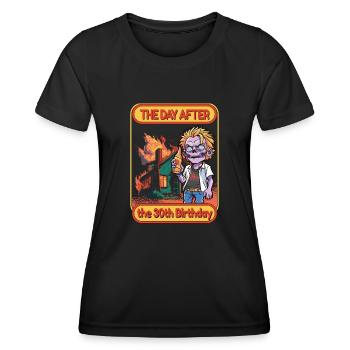 Dictons amusants Années 30e anniversaire - T-shirt sport Femme - noir - Devant - AI Model Female 172 light (172cm)