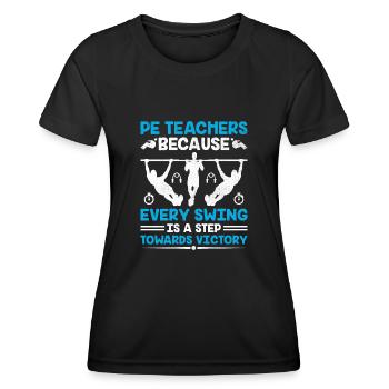 Professeur d’éducation physique Professeurs d’éducation physique École Spor - T-shirt sport Femme - noir - Devant - AI Model Female 172 light (172cm)