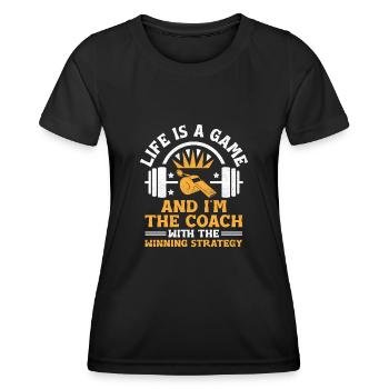Professeur d’éducation physique Professeurs d’éducation physique École Spor - T-shirt sport Femme - noir - Devant - AI Model Female 172 light (172cm)