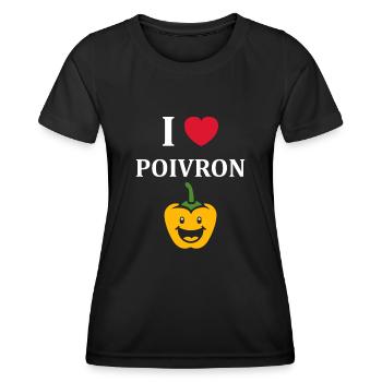 Humour poivron - T-shirt sport Femme - noir - Devant - AI Model Female 172 light (172cm)
