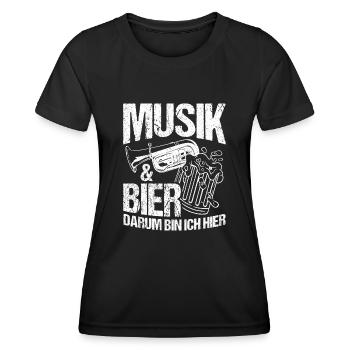 Music Beer Drinking Beer Fun Music Drinking Tour Biertrin - Women's Functional T-Shirt - black - Front - AI Model Female 172 light (172cm)