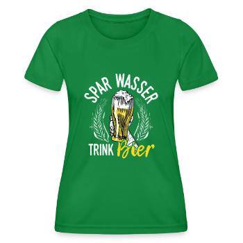 Spar Eau Boire Bière Bière Pong Houblon Alcool Trin - T-shirt sport Femme - vert - Devant - AI Model Female 172 dark (172cm)