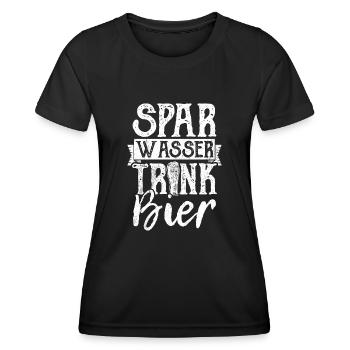 Spar Eau Boire Bière Bière Bière Pong Alcool Alcool Spree Bi - T-shirt sport Femme - noir - Devant - AI Model Female 172 light (172cm)