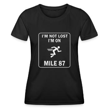 Ich bin nicht verloren, ich bin auf Meile 87 Marathon - Frauen Funktions-T-Shirt - Schwarz - Vorne - AI Model Female 172 light (172cm)