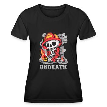 Mort-vivant pompier - T-shirt sport Femme - noir - Devant - AI Model Female 172 light (172cm)