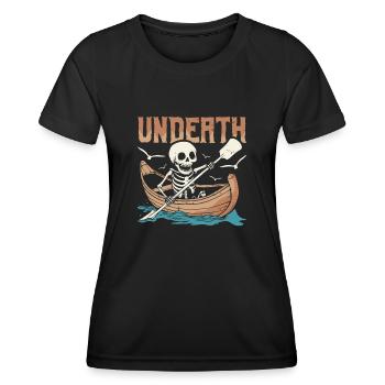 Rowing Rower Skeleton Undeath - Women's Functional T-Shirt - black - Front - AI Model Female 172 light (172cm)