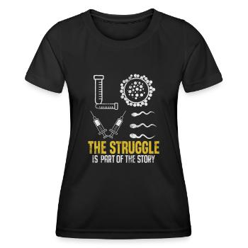 Infertilité FIV Prélèvement d’ovules Ruban orange - T-shirt sport Femme - noir - Devant - AI Model Female 172 light (172cm)